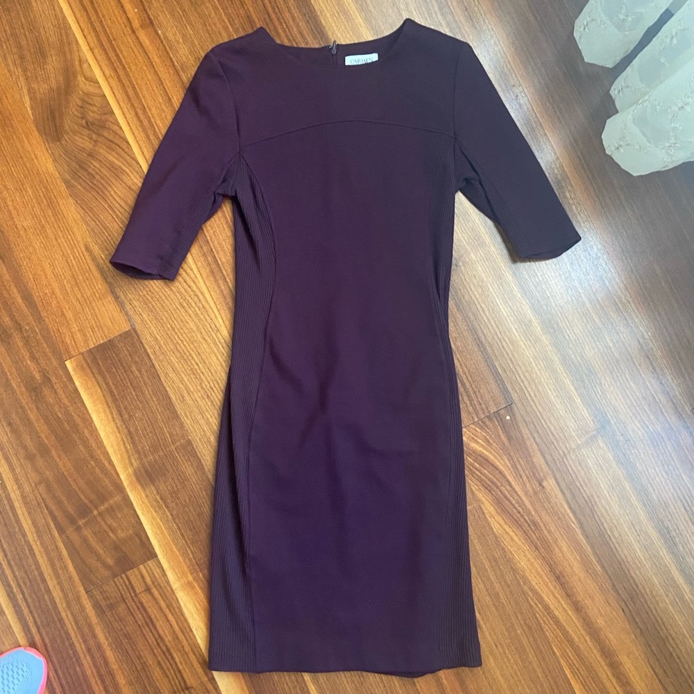 Carmen Marc Valvo Plum Dress